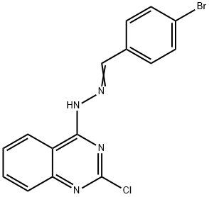 4-BROMOBENZENECARBALDEHYDE N-(2-CHLORO-4-QUINAZOLINYL)HYDRAZONE Struktur