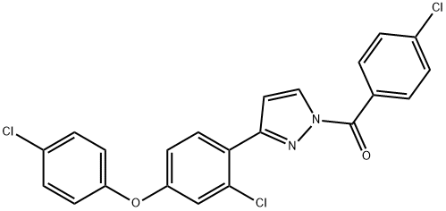 (3-[2-CHLORO-4-(4-CHLOROPHENOXY)PHENYL]-1H-PYRAZOL-1-YL)(4-CHLOROPHENYL)METHANONE Struktur