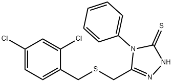 5-([(2,4-DICHLOROBENZYL)SULFANYL]METHYL)-4-PHENYL-4H-1,2,4-TRIAZOL-3-YLHYDROSULFIDE Struktur