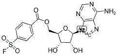 FLUOROSULFONYLBENZOYL-ADENOSINE, 5'-P-[ADENINE-8-14C]- Struktur