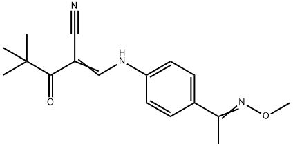 3-((4-(2-AZA-2-METHOXY-1-METHYLVINYL)PHENYL)AMINO)-2-(2,2-DIMETHYLPROPANOYL)PROP-2-ENENITRILE Struktur