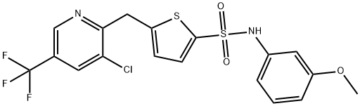 5-([3-CHLORO-5-(TRIFLUOROMETHYL)-2-PYRIDINYL]METHYL)-N-(3-METHOXYPHENYL)-2-THIOPHENESULFONAMIDE Struktur