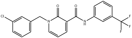 1-(3-CHLOROBENZYL)-2-OXO-N-[3-(TRIFLUOROMETHYL)PHENYL]-1,2-DIHYDRO-3-PYRIDINECARBOXAMIDE Struktur