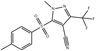 1-METHYL-5-[(4-METHYLPHENYL)SULFONYL]-3-(TRIFLUOROMETHYL)-1H-PYRAZOLE-4-CARBONITRILE Struktur