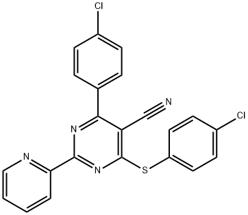 4-(4-CHLOROPHENYL)-6-[(4-CHLOROPHENYL)SULFANYL]-2-(2-PYRIDINYL)-5-PYRIMIDINECARBONITRILE Struktur