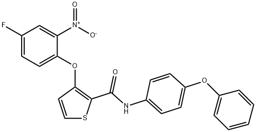 3-(4-FLUORO-2-NITROPHENOXY)-N-(4-PHENOXYPHENYL)-2-THIOPHENECARBOXAMIDE Struktur