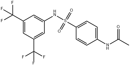 N-(4-(((3,5-BIS(TRIFLUOROMETHYL)PHENYL)AMINO)SULFONYL)PHENYL)ETHANAMIDE Struktur