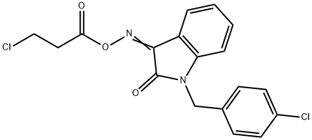 1-(4-CHLOROBENZYL)-3-([(3-CHLOROPROPANOYL)OXY]IMINO)-1,3-DIHYDRO-2H-INDOL-2-ONE Struktur