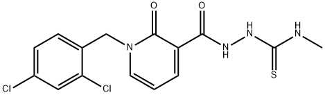 2-([1-(2,4-DICHLOROBENZYL)-2-OXO-1,2-DIHYDRO-3-PYRIDINYL]CARBONYL)-N-METHYL-1-HYDRAZINECARBOTHIOAMIDE Struktur