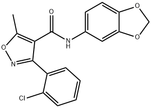 N-BENZO[3,4-D]1,3-DIOXOLEN-5-YL(3-(2-CHLOROPHENYL)-5-METHYLISOXAZOL-4-YL)FORMAMIDE Struktur