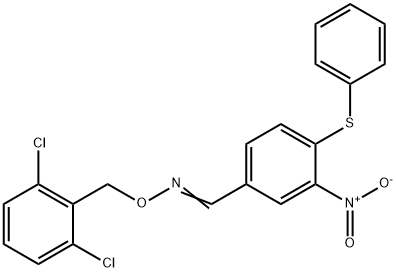 3-NITRO-4-(PHENYLSULFANYL)BENZENECARBALDEHYDE O-(2,6-DICHLOROBENZYL)OXIME Struktur