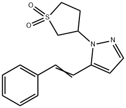 3-(5-STYRYL-1H-PYRAZOL-1-YL)TETRAHYDRO-1H-1LAMBDA6-THIOPHENE-1,1-DIONE Struktur