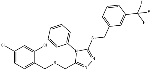 2,4-DICHLOROBENZYL (4-PHENYL-5-([3-(TRIFLUOROMETHYL)BENZYL]SULFANYL)-4H-1,2,4-TRIAZOL-3-YL)METHYL SULFIDE Struktur