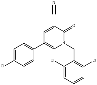 5-(4-CHLOROPHENYL)-1-(2,6-DICHLOROBENZYL)-2-OXO-1,2-DIHYDRO-3-PYRIDINECARBONITRILE Struktur