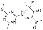 1,1,1-TRIFLUORO-3-(([4-METHYL-6-(METHYLTHIO)-1,3,5-TRIAZIN-2-YL]AMINO)METHYLIDENE)PENTANE-2,4-DIONE Struktur