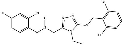 2,4-DICHLOROBENZYL (5-[(2,6-DICHLOROBENZYL)SULFANYL]-4-ETHYL-4H-1,2,4-TRIAZOL-3-YL)METHYL SULFOXIDE Struktur