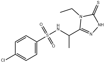 4-CHLORO-N-[1-(4-ETHYL-5-SULFANYL-4H-1,2,4-TRIAZOL-3-YL)ETHYL]BENZENESULFONAMIDE Struktur