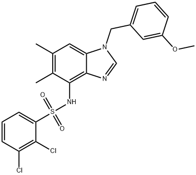 2,3-DICHLORO-N-[1-(3-METHOXYBENZYL)-5,6-DIMETHYL-1H-1,3-BENZIMIDAZOL-4-YL]BENZENESULFONAMIDE Struktur