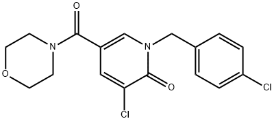 3-CHLORO-1-(4-CHLOROBENZYL)-5-(MORPHOLINOCARBONYL)-2(1H)-PYRIDINONE Struktur