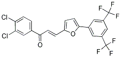 1-(3,4-DICHLOROPHENYL)-3-(5-[3,5-DI(TRIFLUOROMETHYL)PHENYL]-2-FURYL)PROP-2-EN-1-ONE Struktur