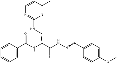 N-(1-((2-[(4-METHOXYPHENYL)METHYLENE]HYDRAZINO)CARBONYL)-2-[(4-METHYL-2-PYRIMIDINYL)AMINO]VINYL)BENZENECARBOXAMIDE Struktur