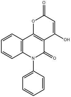 4-HYDROXY-6-PHENYL-2H-PYRANO[3,2-C]QUINOLINE-2,5(6H)-DIONE Struktur