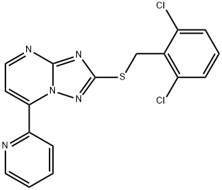 2,6-DICHLOROBENZYL 7-(2-PYRIDINYL)[1,2,4]TRIAZOLO[1,5-A]PYRIMIDIN-2-YL SULFIDE Struktur