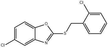 5-CHLORO-1,3-BENZOXAZOL-2-YL 2-CHLOROBENZYL SULFIDE Struktur