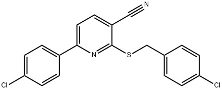 2-[(4-CHLOROBENZYL)SULFANYL]-6-(4-CHLOROPHENYL)NICOTINONITRILE Struktur