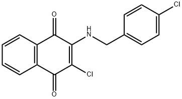 2-CHLORO-3-[(4-CHLOROBENZYL)AMINO]NAPHTHOQUINONE Struktur