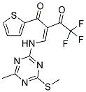 4,4,4-TRIFLUORO-2-(([4-METHYL-6-(METHYLTHIO)-1,3,5-TRIAZIN-2-YL]AMINO)METHYLIDENE)-1-(2-THIENYL)BUTANE-1,3-DIONE Struktur