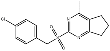 2-[(4-CHLOROBENZYL)SULFONYL]-4-METHYL-6,7-DIHYDRO-5H-CYCLOPENTA[D]PYRIMIDINE Struktur