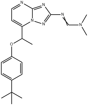 N'-(7-(1-[4-(TERT-BUTYL)PHENOXY]ETHYL)[1,2,4]TRIAZOLO[1,5-A]PYRIMIDIN-2-YL)-N,N-DIMETHYLIMINOFORMAMIDE Struktur