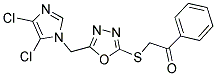 2-((5-[(4,5-DICHLORO-1H-IMIDAZOL-1-YL)METHYL]-1,3,4-OXADIAZOL-2-YL)THIO)-1-PHENYLETHAN-1-ONE Struktur