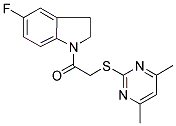 1-[[[(4,6-DIMETHYLPYRIMIDIN-2-YL)THIO]METHYL]CARBONYL]-5-FLUORO-2,3-DIHYDRO-(1H)-INDOLE Struktur