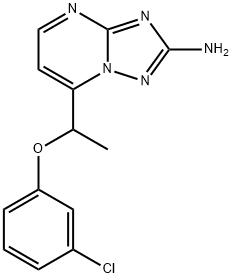 7-[1-(3-CHLOROPHENOXY)ETHYL][1,2,4]TRIAZOLO[1,5-A]PYRIMIDIN-2-AMINE Struktur