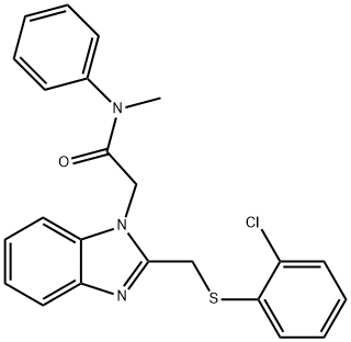 2-(2-([(2-CHLOROPHENYL)SULFANYL]METHYL)-1H-1,3-BENZIMIDAZOL-1-YL)-N-METHYL-N-PHENYLACETAMIDE Struktur