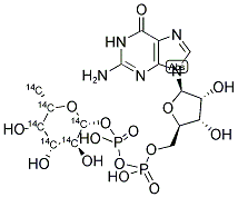 GUANOSINE DIPHOSPHATE FUCOSE, [FUCOSE-14C(U)] Struktur