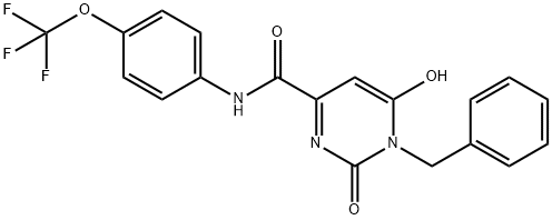 1-BENZYL-6-HYDROXY-2-OXO-N-[4-(TRIFLUOROMETHOXY)PHENYL]-1,2-DIHYDRO-4-PYRIMIDINECARBOXAMIDE Struktur