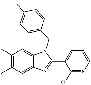 2-(2-CHLORO-3-PYRIDINYL)-1-(4-FLUOROBENZYL)-5,6-DIMETHYL-1H-1,3-BENZIMIDAZOLE Struktur