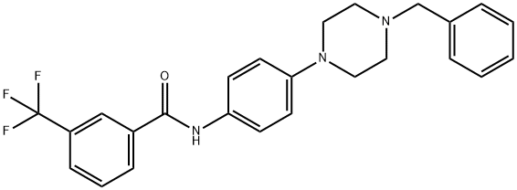 N-[4-(4-BENZYLPIPERAZINO)PHENYL]-3-(TRIFLUOROMETHYL)BENZENECARBOXAMIDE Struktur