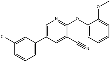 5-(3-CHLOROPHENYL)-2-(2-METHOXYPHENOXY)NICOTINONITRILE Struktur