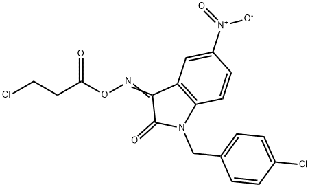 1-(4-CHLOROBENZYL)-3-([(3-CHLOROPROPANOYL)OXY]IMINO)-5-NITRO-1,3-DIHYDRO-2H-INDOL-2-ONE Struktur