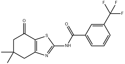 N-(5,5-DIMETHYL-7-OXO(4,5,6-TRIHYDROBENZOTHIAZOL-2-YL))(3-(TRIFLUOROMETHYL)PHENYL)FORMAMIDE Struktur