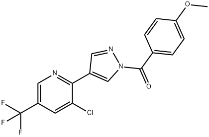 (4-[3-CHLORO-5-(TRIFLUOROMETHYL)-2-PYRIDINYL]-1H-PYRAZOL-1-YL)(4-METHOXYPHENYL)METHANONE Struktur