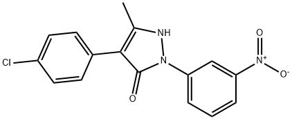 4-(4-CHLOROPHENYL)-5-METHYL-2-(3-NITROPHENYL)-1,2-DIHYDRO-3H-PYRAZOL-3-ONE Struktur