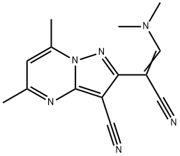 2-[1-CYANO-2-(DIMETHYLAMINO)VINYL]-5,7-DIMETHYLPYRAZOLO[1,5-A]PYRIMIDINE-3-CARBONITRILE Struktur