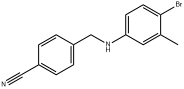 4-[(4-BROMO-3-METHYLANILINO)METHYL]BENZENECARBONITRILE Struktur