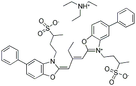 5-PHENYL-2-(2-[(5-PHENYL-3-(3-SULFOBUTYL)-2(3H)-BENZOXAZOLINYLIDENE) METHYL]-1-BUTENYL)-3-(3-SULFOBUTYL BENZOXAZOLIUM HYDROXIDE, INNER SALT,TRIETHYLAMINE SALT Struktur