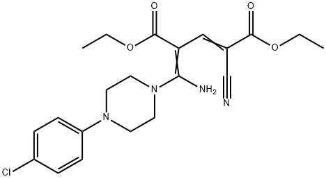 DIETHYL 4-(AMINO[4-(4-CHLOROPHENYL)PIPERAZINO]METHYLENE)-2-CYANO-2-PENTENEDIOATE Struktur